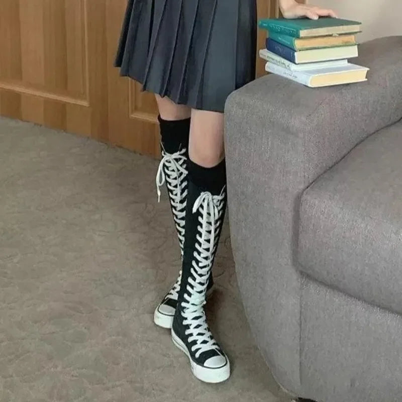 Canvas Korean Long Boot