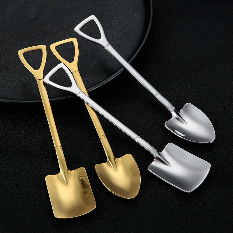 4pcs Stainless Steel Shovel & Point Spoons Set