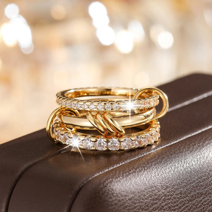 A Niche Four-Ring Copper Jewelry Ring
