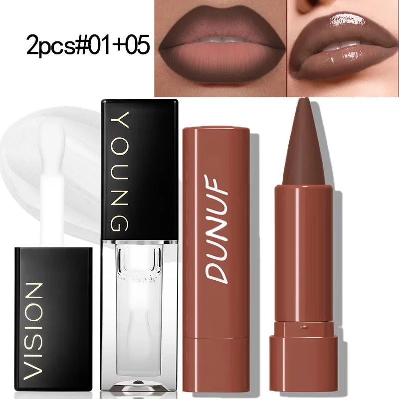 Lip Liner Pen with Matte Velvet Lipstick