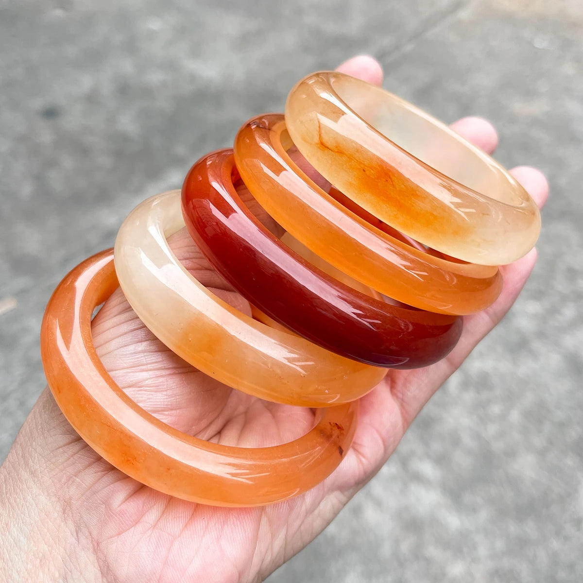 1 Piece JD Natural Yellow Dragon Jade Bangle Translucent Rings