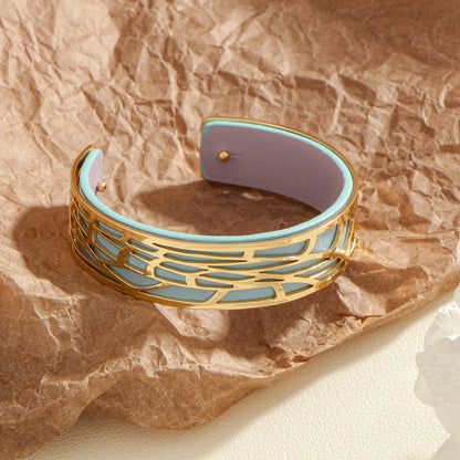 Hollow double-sided leather color replaceable bracelet