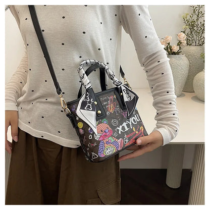Painted Graffiti Artistic Crossbody Adjustable Shoulder Strap Bag