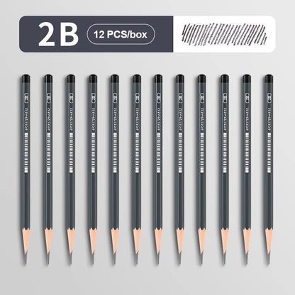 2H HB B 2B 3B 4B 5B 6B 7B 8B 12B 14B Sketch Drawing Graphite Charcoal Pencils Set