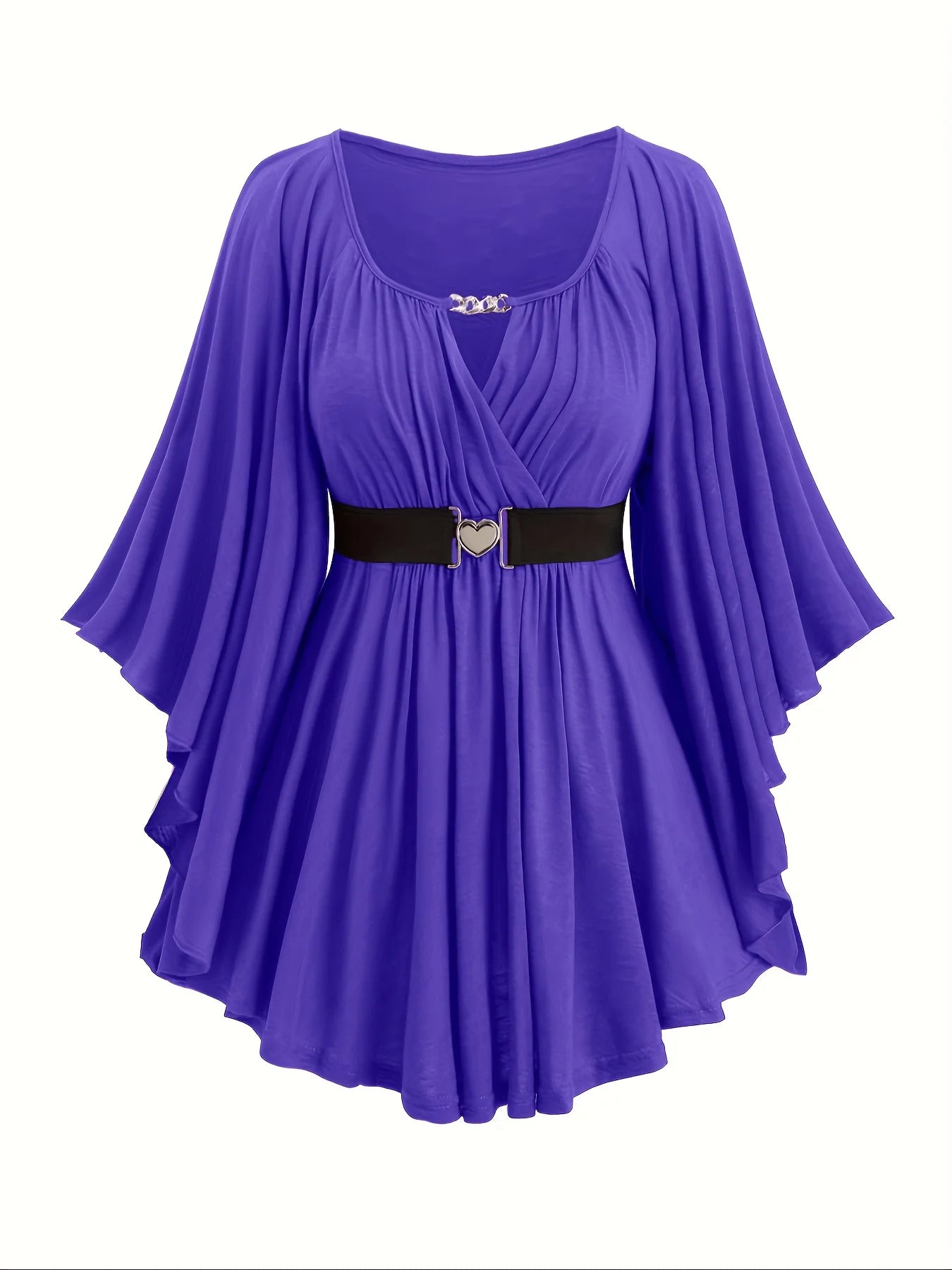 Oversized with an Irregular Hem Heart-Shaped T-shirt