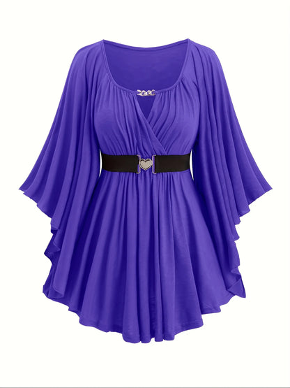 Oversized with an Irregular Hem Heart-Shaped T-shirt