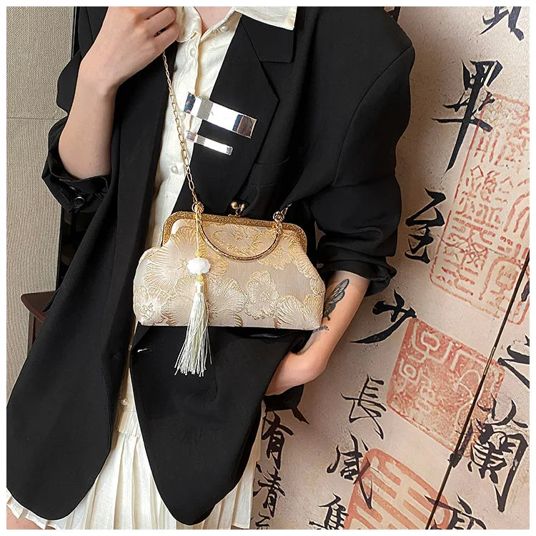Chinese Style Shoulder Elegant Handbag Retro Small Square Bag