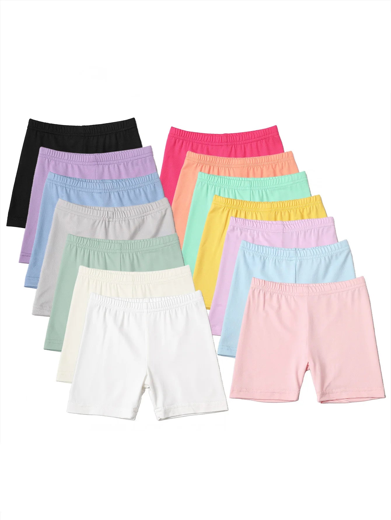 2Pcs Summer Solid Color Kids Leggings Girls