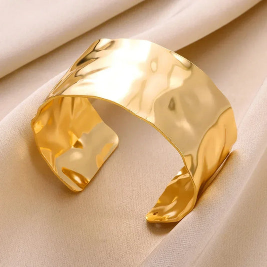 Classic Wrinkle Texture Openning Bangle Bracelet