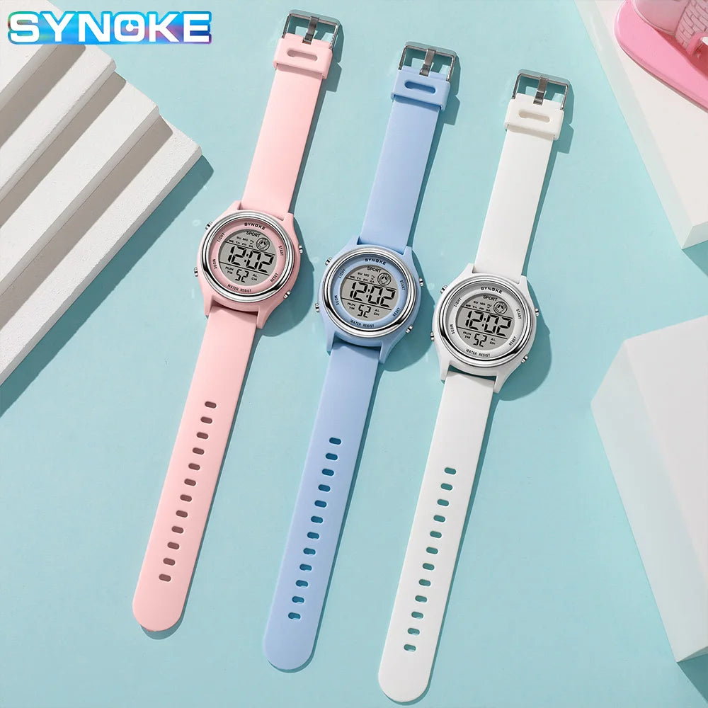 Colorful Seven Lights Sport Digital Waterproof Electronic Watch