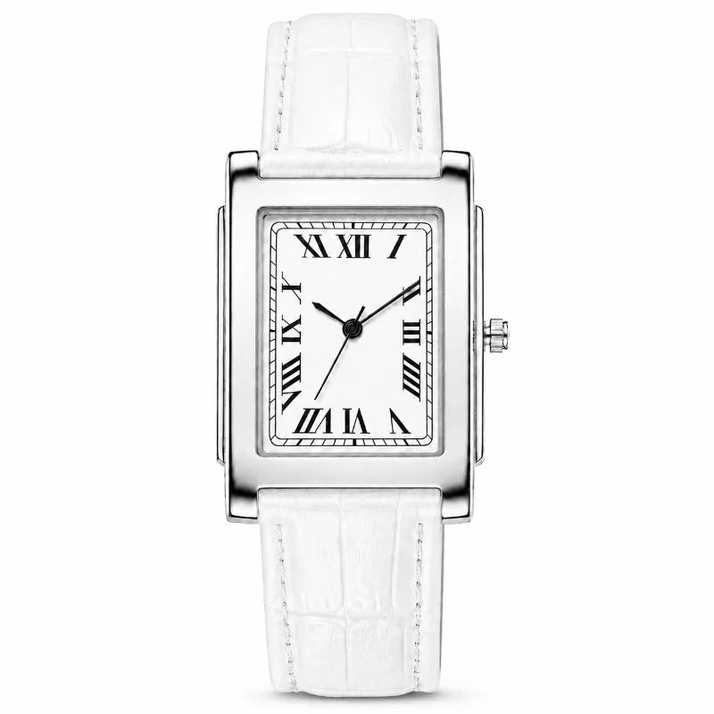 Retro Square Classic Roman Dial Leather Strap Watches