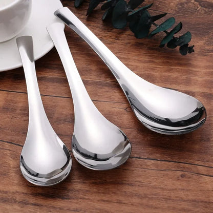 6/1Pcs Stainless Steel Spoon Thicken Soup Spoons