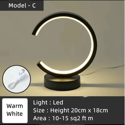 20CM LED Simple Circular Ring Table Lamp