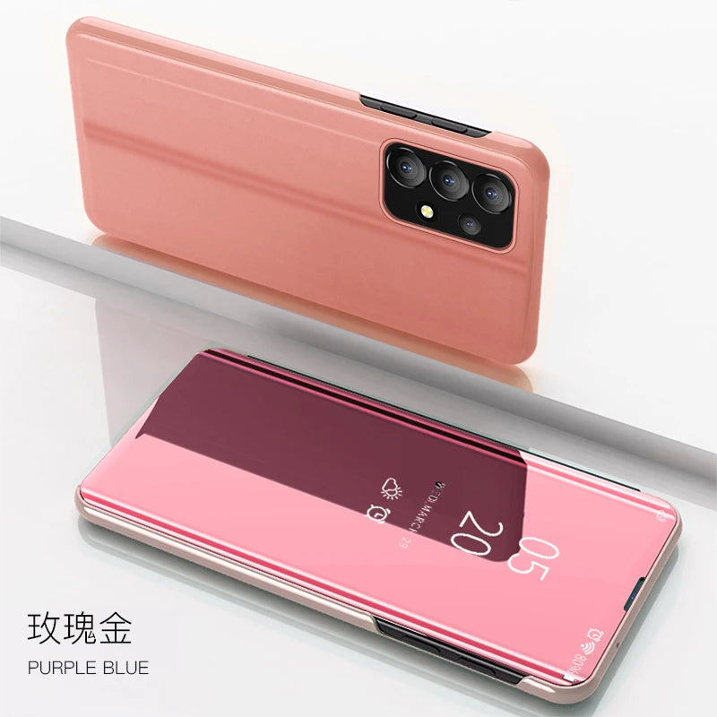 Samsung Galaxy Luxury Smart Mirror Magnetic Flip Leather Phone Cases