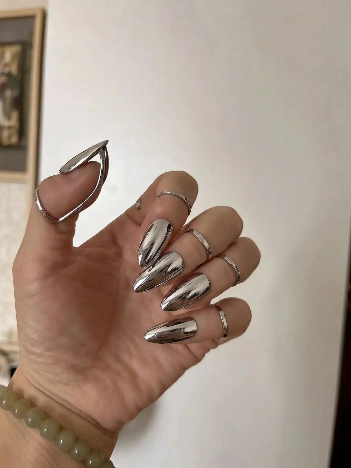 Unique Punk Five-Finger Nail Mysterious Artistic Niche Unisex Rings