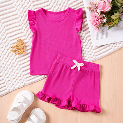 Preschool Girls Casual Short Sleeve Set