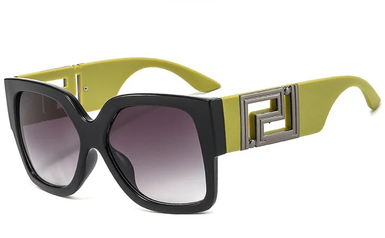 Light Luxury Square Large Frame Hollow Temples Catwalk Sunglasses