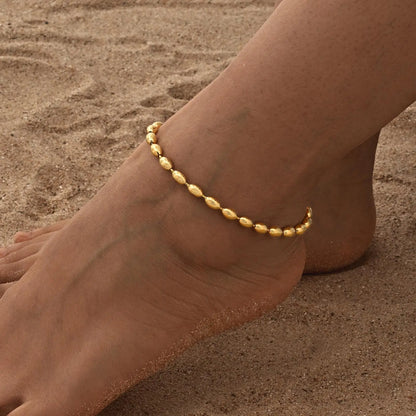 Chain Stainless Steel Ball Link Anklet On Leg