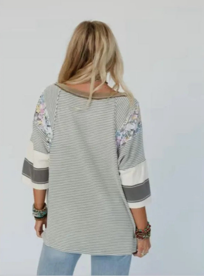Plus Size 1XL-5XL 3/4 Sleeve Sexy Pullovers T-shirts
