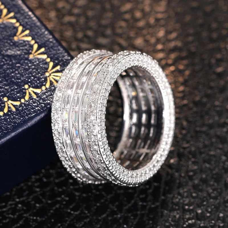 Full Inlaid CZ Aesthetic Exquisite Ring