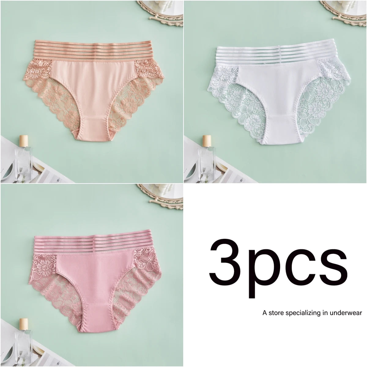 S-4XL plus size 3PCS sexy lace Lingerie