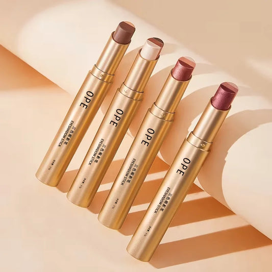 Three-Color Eyeshadow Stick Shimmering Highlighter Eyeshadow Stick Waterproof and Long-Lasting Pearlescent Metallic Eyeshadow