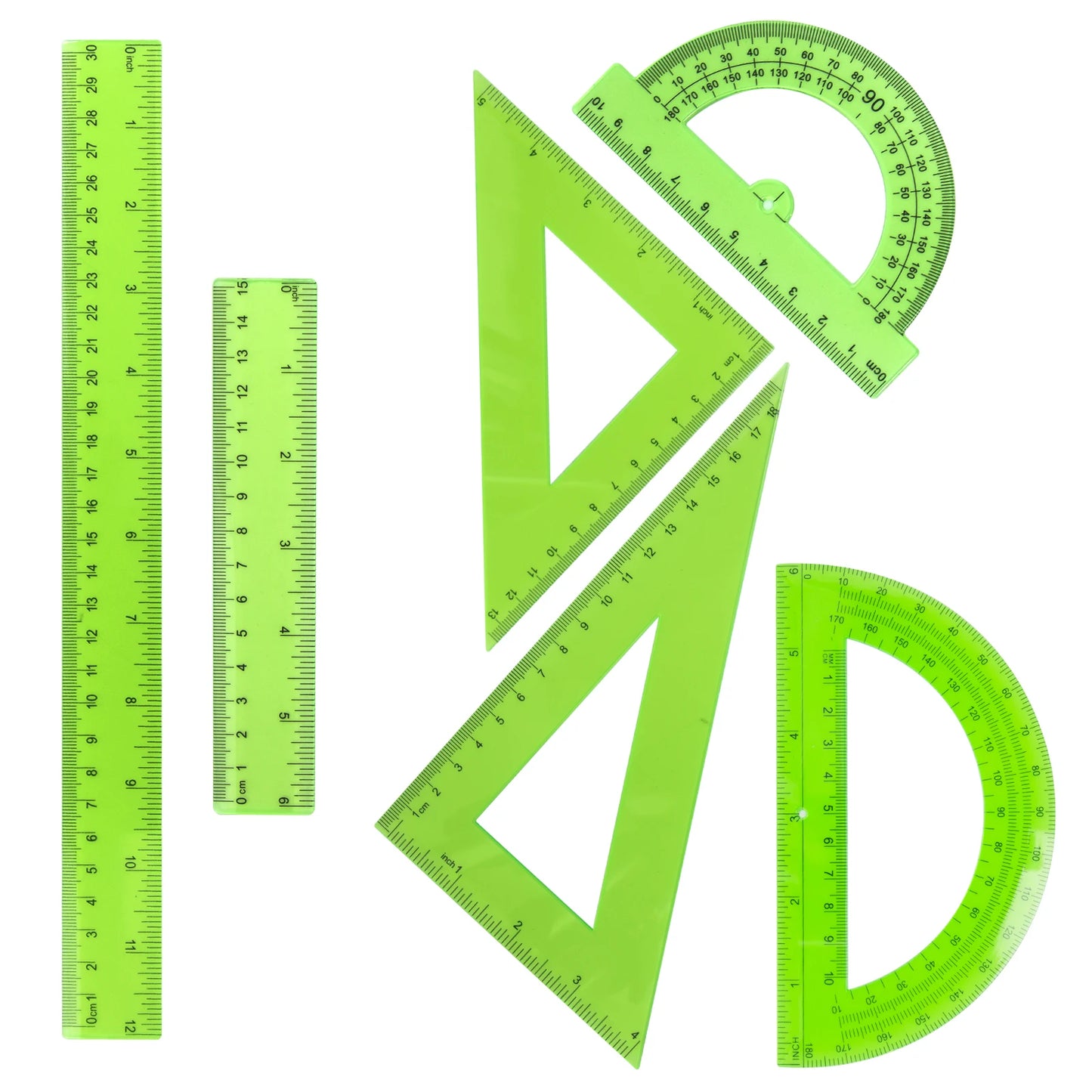 30cm Ruler Measuring and Drawing Kit with Straight Ruler Protractor and Triangle Set