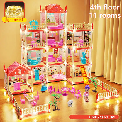 Toy 3d Assembly Diy Mini Toy House Accessories Villa Princess Castle