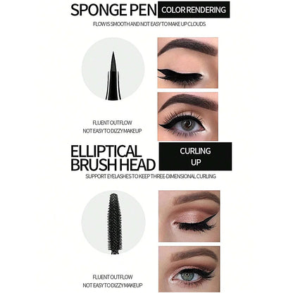 Liquid Eyeliner Pencil 4D Waterproof Mascara Set