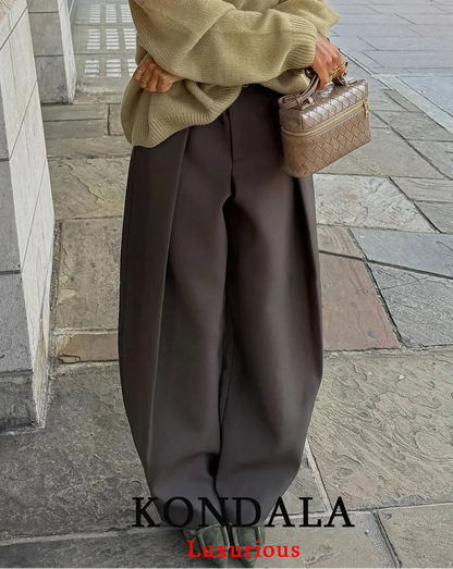 Chic Wide Leg Pants Office Lady Streetwear Pants