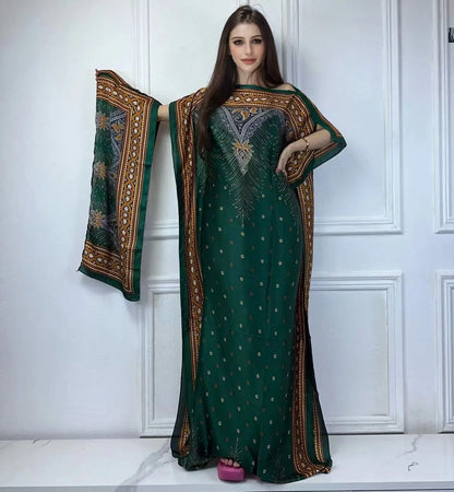 African Muslim Lady Summer Boho Kaftan Dress
