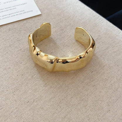 Geometric Glossy Opening Bangle Bracelets