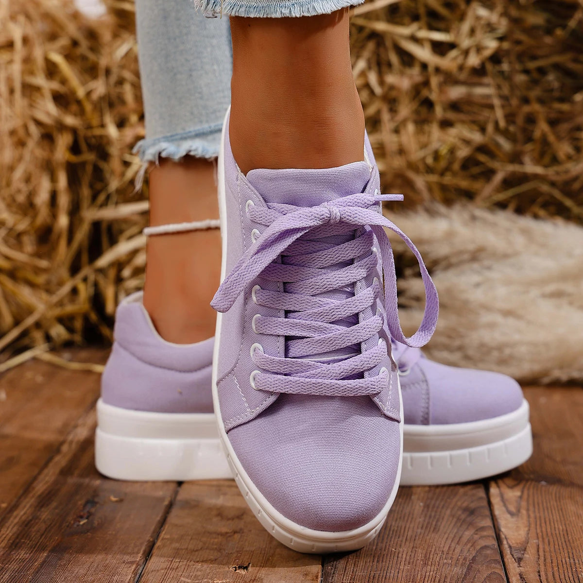 Casual Lace Up Platform Tennis Sport Sneakers