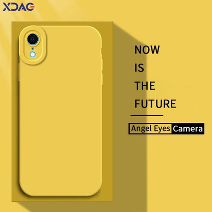 Angel Eyes Liquid Silicone Phone Case for iPhone X XR XS Max Full Protective Soft Waterproof Mobile Cover