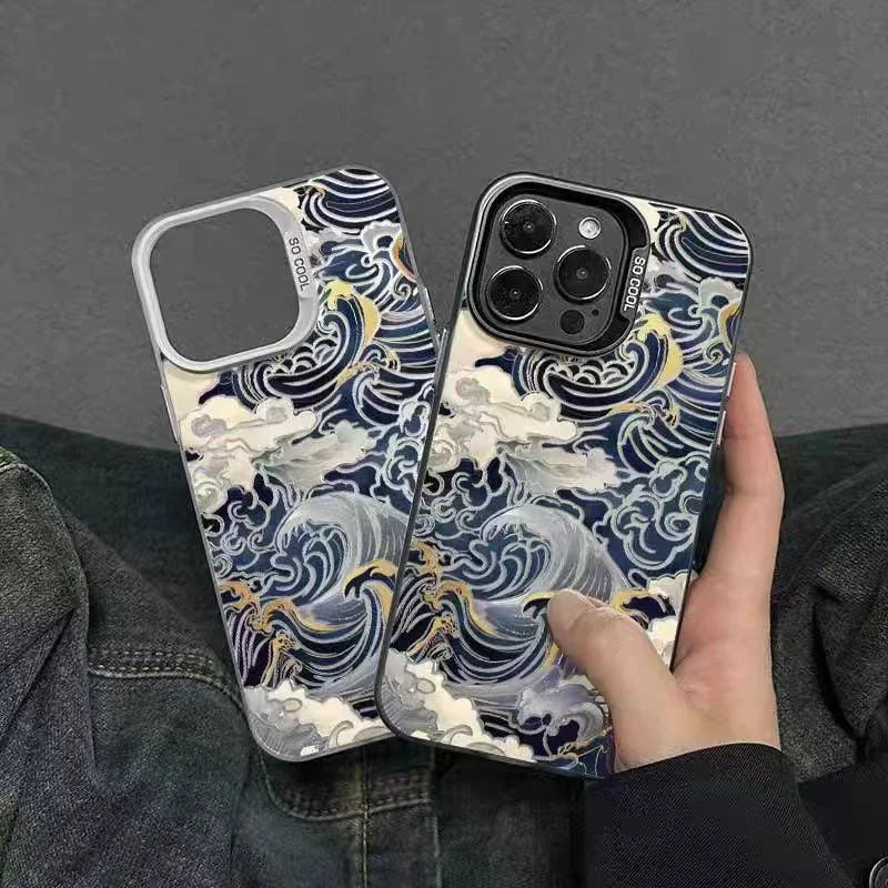 Japanese Waves Electroplate Silver IMD Case