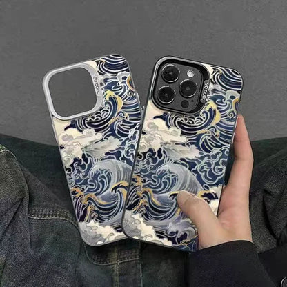 Japanese Waves Electroplate Silver IMD Case
