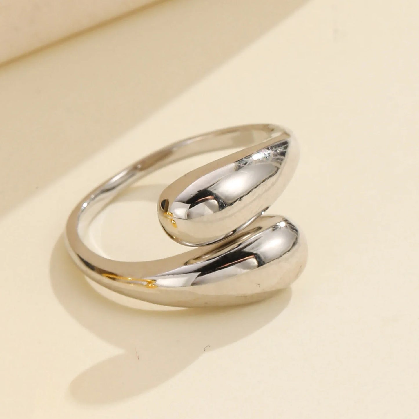 DANA Stainless Steel Smooth Metal Heart Rings
