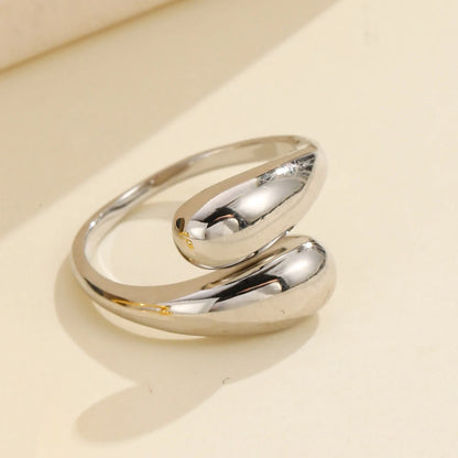 DANA Stainless Steel Smooth Metal Heart Rings