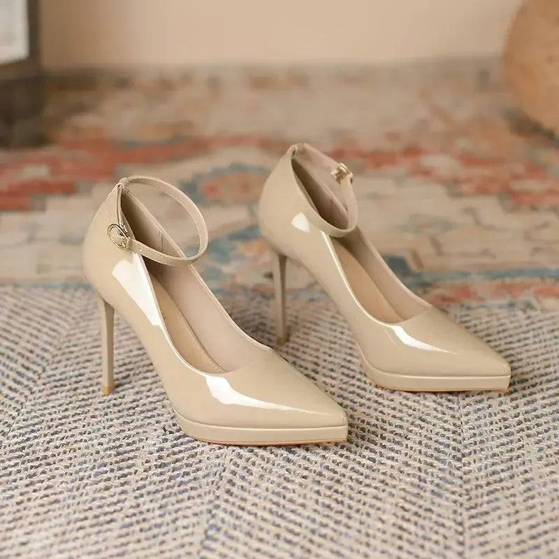 DANA Pearl Chain Leather Office Shoes