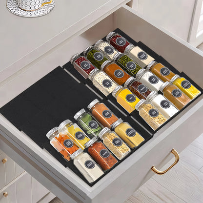 Drawer Spice Racks for Kitchen 4 Layers Adjustable Spice Rack
