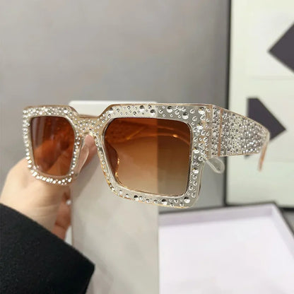 Crystal Square Diamond Big Frame Sunglasses