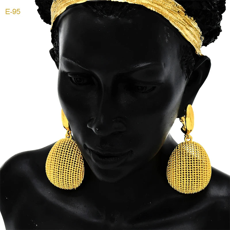 24K Gold Color Hoop Earrings