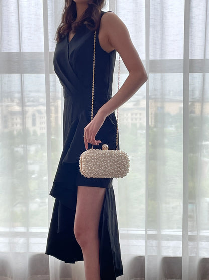 Luxury handmade chain shoulder Full Beaded clutch bag