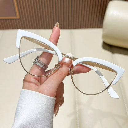 Metal Cat Eye Reading Glasses Anti-blue Light High-definition Protective Lens Reading Glasses
