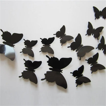12pcs 3D Butterfly Mirror Wall Crystal Sticker