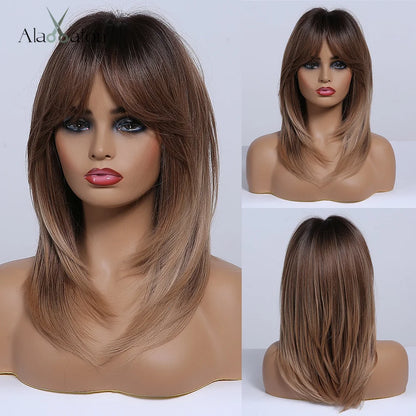 Straight Short Highlights Blonde Hair Wig