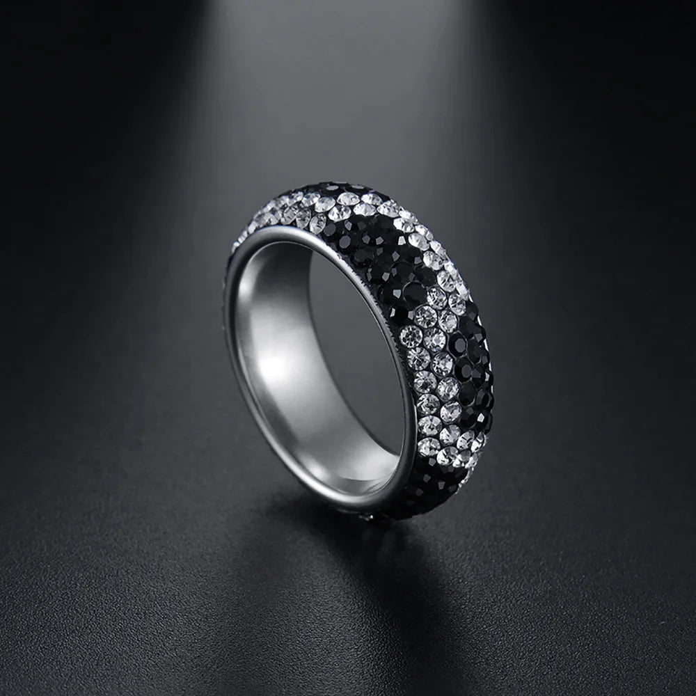 Blue Black Red Clear Crystal Ring