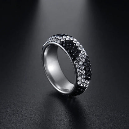 Blue Black Red Clear Crystal Ring