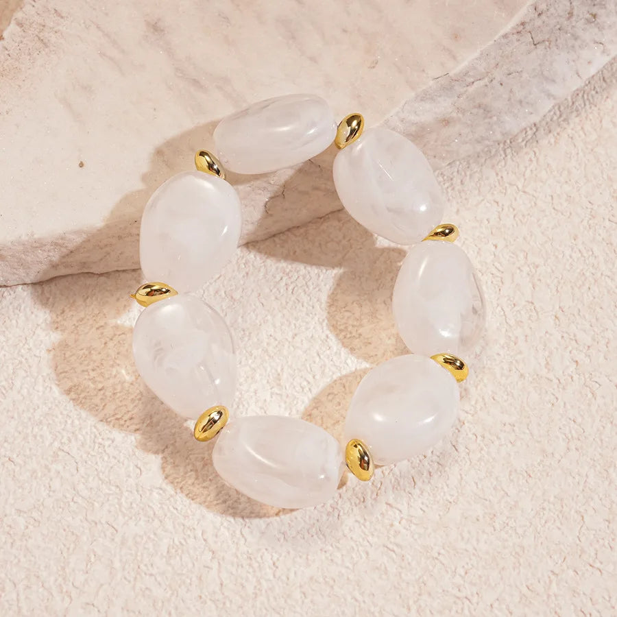Acrylic Irregular Square Round Beaded Bracelet