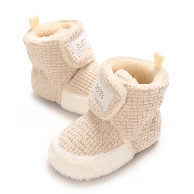 Winter Snow Soft Sole Anti Slip Flat First Walking Baby Shoes -+0-18